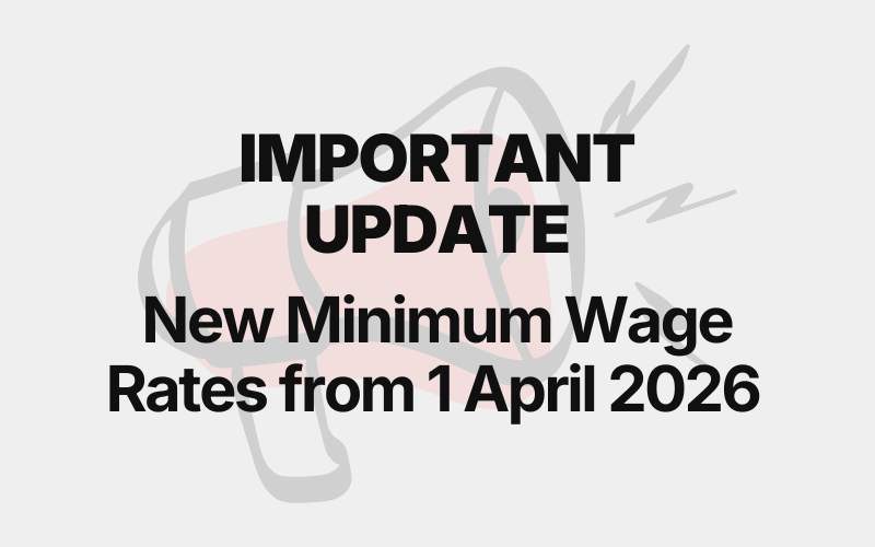 New Minimum Wage Rates from 1 April 2026